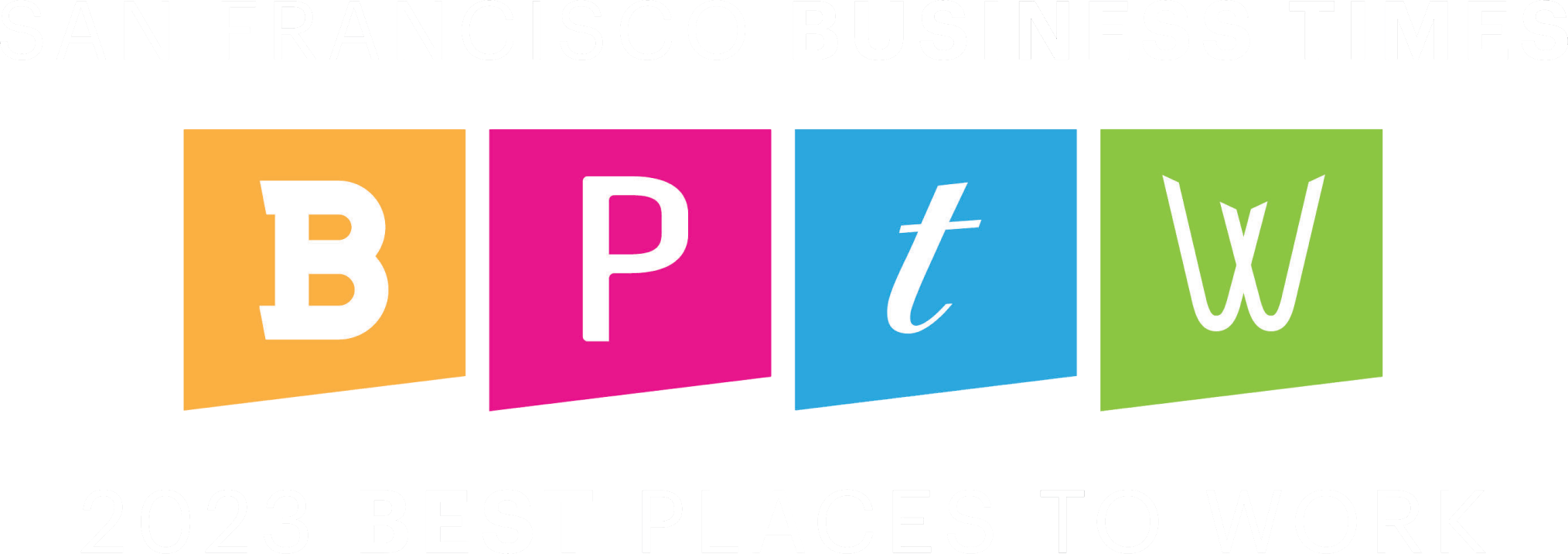 Image of the best places to work  designation from the San Francisco Business Times.